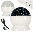 2v1 USB hviezdicová projektorová nočná lampa, biela