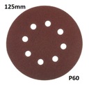 brúsny papier na suchý zips 125 mm s 8 otvormi p60 (50 ks.)