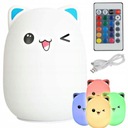 KOTEK LED RGB nočná lampa USB diaľkové ovládanie
