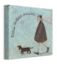 Sam Toft Prechádzky so psom - maľba na plátne 30x30 cm