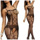 BODYSTOCKING MESH otvorené body ala PANČUČKY čierne erotické SPÁDLO