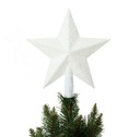 Topper na vianočný stromček Glitter Star Point, BIELY 3D
