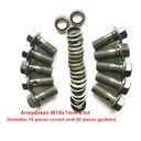 Vojenská zelená M10 x 1,0 mm 10 kusov motocykel