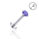 PIERCING Labret s fialovým zirkónom TITÁN 1,2/6/3