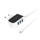 MicroUSB sieťová nabíjačka + 3 USB 3100mA konektory