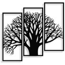 Kovový Triptych Dekor Tree of Time, čierny