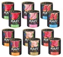 Mokré krmivo RAFI pre dospelých psov - mix 6 príchutí - 12x400g plechovka