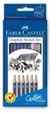 ZLATÁ ceruzka Faber-Castell 6 kusov + guma + strúhadlo