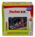 Rozširovacia hmoždinka so skrutkou DuoPower 8 x 40 S LD 50 kusov FISCHER