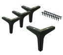 SET Nohy, nábytkové nožičky, čierne matné nožičky podkrovných skriniek, súprava, 15 cm