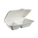 LunchBox 2-komorový trstinový 50 ks biologicky odbúrateľný