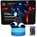 3D USB LED nočná lampa + diaľkové ovládanie pre Sonic darček