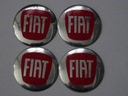 4x hliníkové nálepky pre FIAT 56 mm červené stredové kryty