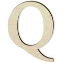 drevené LIST písmeno Q TIMES nápis veľkosť M 10cm
