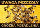 Veľká výstražná tabuľa.Včely na pláste