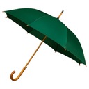 Automatický dáždnik s drevenou rukoväťou, zelený