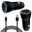 RÝCHLA NABÍJAČKA DO AUTO 2 USB VSTUPY USB-C PD QC 3.0 36W 6A USB KÁBEL