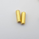 FUSIMA hematitový valec ~ 13x4 mm Satin Gold 18K 2 ks