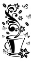 Samolepky na stenu BUTTERFLY pohár FLOWERS DK115 - 100x50cm
