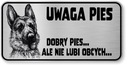 Pozor pes znak - nemecký ovčiak vtipný