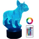Night Lamp Dog Francúzsky buldoček 3D Led Name