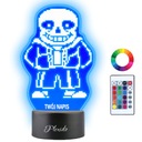 3D LED nočná lampa Undertale W.D. Gaster Sans Gift Your Inscription Gravírovanie