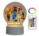 MINECRAFT 3D USB nočná lampa 16 farieb LED darček