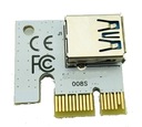 Doska s PCI-E 1x zástrčkou s USB 3.0 Riser zásuvkou