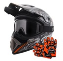 LIGHT CROSS bmx prilba na ENDURO QUAD ATV CROSS L+Okuliare+Rukavice L