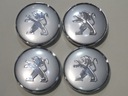 4x Stredové krytky Emblémy na disky PEUGEOT 60 mm, strieborné
