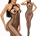 BODYSTOCKING EROTICKÁ BUNDA S HÁČKOVANÝM STRIHOM