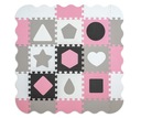 PUZZLE JOLLY FOAM MAT 3x3 TVARY - RUŽOVÁ ŠEDÁ