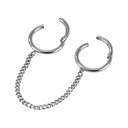 PIERCING dvojité Clicker náušnice s retiazkou 316L oceľ Helix LOBE 1,2/8