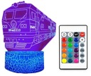 3D LED LAMPA VLAK VLAČKOVÁ LOKOMOTÍVA 16 FARIEB + DIAĽKOVÉ OVLÁDANIE