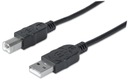Manhattan USB 2.0 A-B M/M USB kábel, 1,8 m, čierny