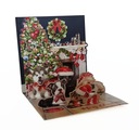 Vianočná pohľadnica 3D Psy pod vianočný stromček