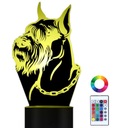 3D LED nočná lampa Schnauzer Dog s vyrytým menom