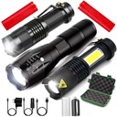 SET 4x VOJENSKÁ TAKTICKÁ LED BATERKA + Púzdro