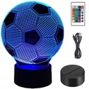 NOČNÁ STOLNÁ LAMPA PRE DETI FUTBAL FUTBAL 3D FARBY LED + DIAĽKOVÉ OVLÁDANIE