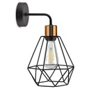 Medená nástenná LED lampa s diamantovým drôtom