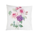 VELÚROVÝ OBLIEC NA VANKÚŠ 45x45 BIELYCH RUŽÍ KYTICA ROS FLOWERS