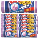 Vrecia na odpad s rúčkami SUPER STRONG 60L, 150 kusov