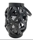 Solárna LED lampa 40cm Loft, čierna, opletená