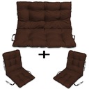 RATTAN nábytkové podsedáky 120x60x50 sada 2+1 hnedá
