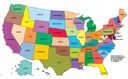Mapa USA Spojené štáty americké - plagát 200x100 cm