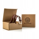 BETLEWSKI Klasický značkový úzky dámsky opasok v koženej darčekovej krabičke