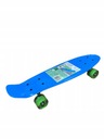 Skateboard Fiszka so svietiacimi kolieskami, modrý