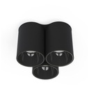 Downlight EYE TONE trojité čierne trubice s 3P očkami