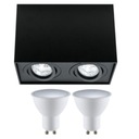 Štvorcové LED BLACK 2xGU10 teplé stropné svietidlo