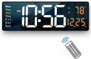 VEĽKÉ NÁstenné HODINY DIGITÁLNE ELEKTRONICKÉ LED TEPLOTNÉ DIAĽKOVÉ STOPKY USB